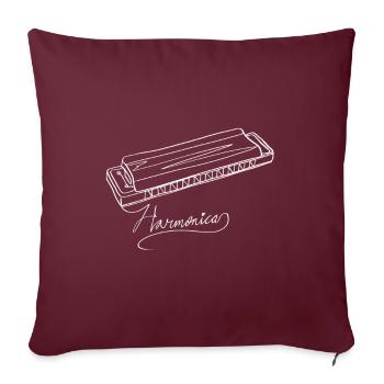 Harmonica Art en ligne - Harmonica - Housse de coussin décorative 45 x 45 cm - bordeaux - Devant