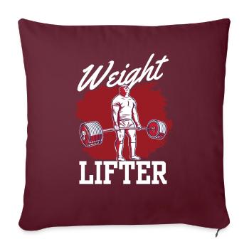 Haltérophilie Fitness Workout Gym Haltérophilie - Housse de coussin décorative 45 x 45 cm - bordeaux - Devant