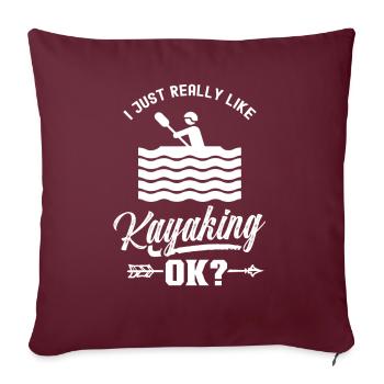 J’aime juste le kayak très hobby kayak kayak - Housse de coussin décorative 45 x 45 cm - bordeaux - Devant