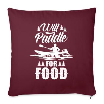 Pagayer pour la nourriture Kayak Kayak Kayak Passe-temps - Housse de coussin décorative 45 x 45 cm - bordeaux - Devant