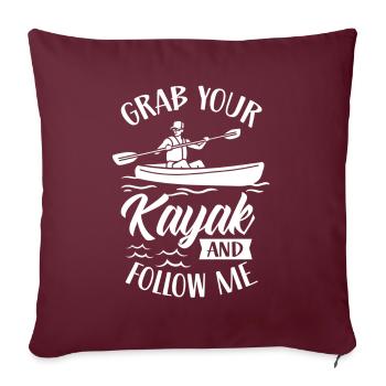 Prenez votre kayak et suivez-moi kayak kayak - Housse de coussin décorative 45 x 45 cm - bordeaux - Devant