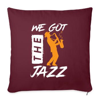 Play Jazz Musiker Saxophon Musik Orchester - Sofakissenbezug 45 x 45 cm - Burgunderrot - Vorne