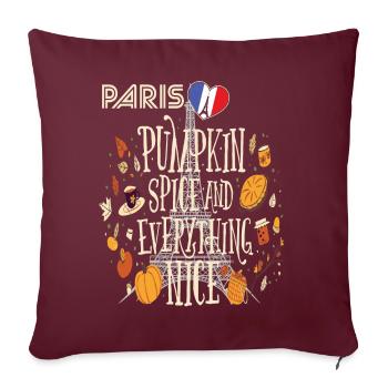 Tour Eiffel Citrouille Paris Automne France Automne i - Housse de coussin décorative 45 x 45 cm - bordeaux - Devant
