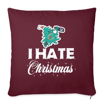 Fou Sapin de Noël Drôle Punk Ironique - Housse de coussin décorative 45 x 45 cm - bordeaux - Devant