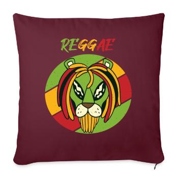Rasta Löwe Reggae Retro Jamaika Souvenir Rastafari - Sofakissenbezug 45 x 45 cm - Burgunderrot - Vorne