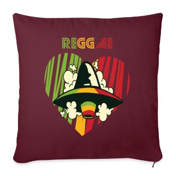 Good Vibes Only Reggae Alien Jamaika Souvenir Rast - Sofakissenbezug 45 x 45 cm - Burgunderrot - Vorne