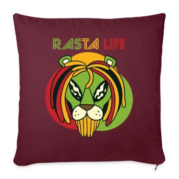 Good Vibes Nur Löwe Jamaika Herz Reggae Souvenir R - Sofakissenbezug 45 x 45 cm - Burgunderrot - Vorne