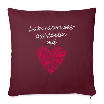 Labormedizinerin Laborantin Assistentin Medizin - Sofakissenbezug 45 x 45 cm - Burgunderrot - Vorne