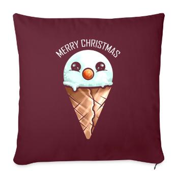 Snowman Ice Cone Merry Christmas - Sofakissenbezug 45 x 45 cm - Burgunderrot - Vorne