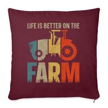Farming Farmer Vintage Tractor - Sofakissenbezug 45 x 45 cm - Burgunderrot - Vorne