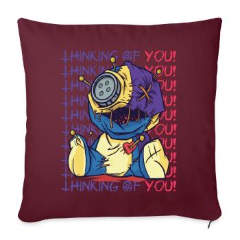Poupée vaudou effrayante en pensant à vous Hallowee - Housse de coussin décorative 45 x 45 cm - bordeaux - Devant