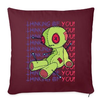 Voodoo Puppe Hexerei Denken An Dich Gruselig Hallo - Sofakissenbezug 45 x 45 cm - Burgunderrot - Vorne