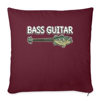 Guitare basse - Guitariste basse Basse - Housse de coussin décorative 45 x 45 cm - bordeaux - Devant