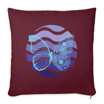 Papillon Art Rétro Papillons Automne Li - Housse de coussin décorative 45 x 45 cm - bordeaux - Devant