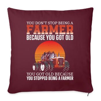 Farming Farmer Retired Grandpa - Sofakissenbezug 45 x 45 cm - Burgunderrot - Vorne
