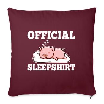 Chemise de nuit officielle Cochon - Housse de coussin décorative 45 x 45 cm - bordeaux - Devant