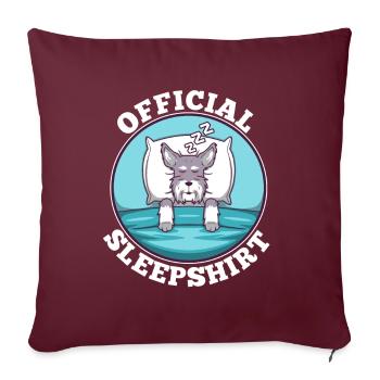 Chien de chemise de nuit officiel - Housse de coussin décorative 45 x 45 cm - bordeaux - Devant