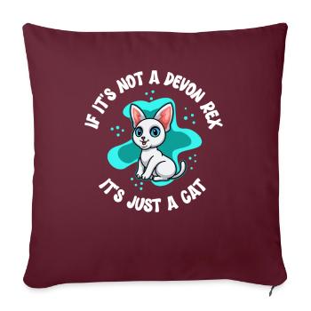 Devon Rex chat | Propriétaire de chat Cadeau de chat - Housse de coussin décorative 45 x 45 cm - bordeaux - Devant
