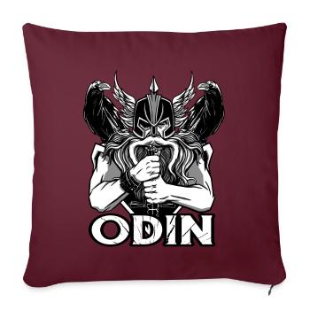 Casque de hache viking Valhalla Warriors Mythologie Odi - Housse de coussin décorative 45 x 45 cm - bordeaux - Devant
