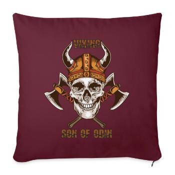 Viking Skull Axe Valhalla Warriors Mythologie - Housse de coussin décorative 45 x 45 cm - bordeaux - Devant