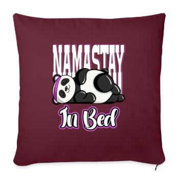 Tired Namaste in Bed Panda Lazy Artwork - Sofakissenbezug 45 x 45 cm - Burgunderrot - Vorne