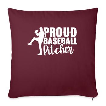 Stolzer Baseball-Pitcher Baseball Werfer Spieler - Sofakissenbezug 45 x 45 cm - Burgunderrot - Vorne
