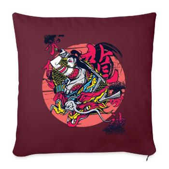 Japanischer Drache Samurai Mädchen Krieger Japanis - Sofakissenbezug 45 x 45 cm - Burgunderrot - Vorne