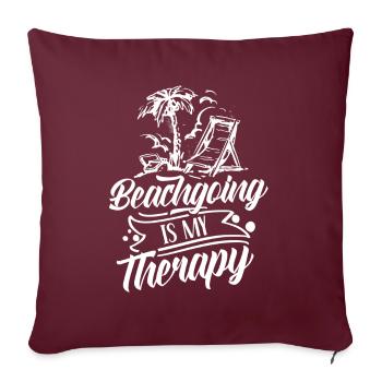 Les vacances à la plage sont ma thérapie Plage de plage - Housse de coussin décorative 45 x 45 cm - bordeaux - Devant