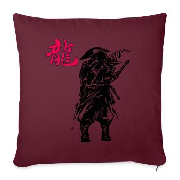 Art japonais Samouraï Ninja Guerrier Japonais - Housse de coussin décorative 45 x 45 cm - bordeaux - Devant