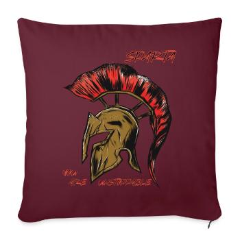 Casque spartiate Grèce antique guerrier gladiateur - Housse de coussin décorative 45 x 45 cm - bordeaux - Devant
