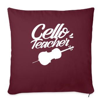 Professeur de violoncelle Professeur de violoncelle Violoncelle Violoncelliste - Housse de coussin décorative 45 x 45 cm - bordeaux - Devant
