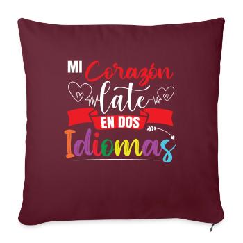 Ecole Professeur d’Espagnol Bilingue - Housse de coussin décorative 45 x 45 cm - bordeaux - Devant
