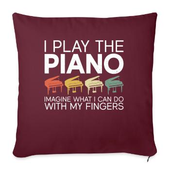 Pianiste Pianiste Piano Musicien drôle - Housse de coussin décorative 45 x 45 cm - bordeaux - Devant