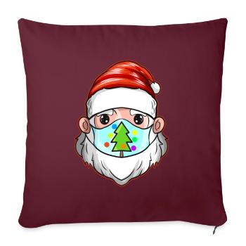 Santa With Christmas Tree Mask Celebrating - Sofakissenbezug 45 x 45 cm - Burgunderrot - Vorne