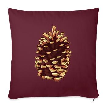 Cône de sapin ou pomme de pin Automne et Noël - Housse de coussin décorative 45 x 45 cm - bordeaux - Devant