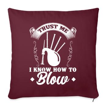 Je sais souffler - Bagpiper - Housse de coussin décorative 45 x 45 cm - bordeaux - Devant