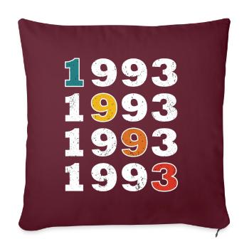 30. Geburtstag Jahrgang 1993 Retro Vintage Style - Sofakissenbezug 45 x 45 cm - Burgunderrot - Vorne