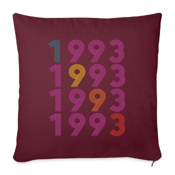 30. Geburtstag Jahrgang 1993 Retro Vintage Style - Sofakissenbezug 45 x 45 cm - Burgunderrot - Vorne