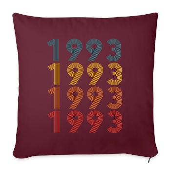30. Geburtstag Jahrgang 1993 Retro Vintage Style - Sofakissenbezug 45 x 45 cm - Burgunderrot - Vorne
