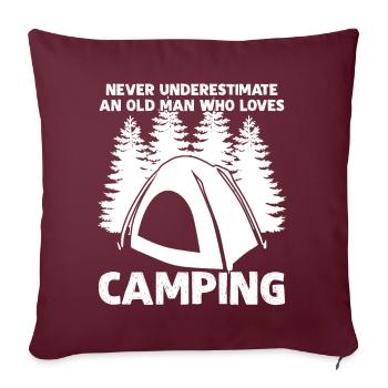 Camping Camping Tente de camping - Housse de coussin décorative 45 x 45 cm - bordeaux - Devant