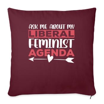Agenda féministe libéral Féminisme Féministe - Housse de coussin décorative 45 x 45 cm - bordeaux - Devant
