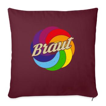 Braut Retro Team Bride - Sofakissenbezug 45 x 45 cm - Burgunderrot - Vorne