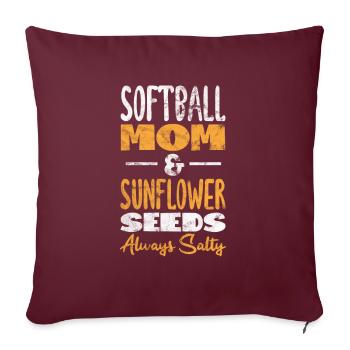 Maman de softball - Housse de coussin décorative 45 x 45 cm - bordeaux - Devant