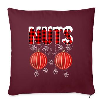 Nüsse Kastanien Weihnachtspaare Passen - Sofakissenbezug 45 x 45 cm - Burgunderrot - Vorne