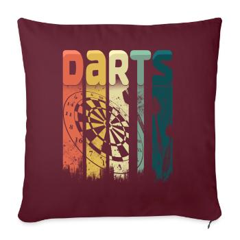 Motifs de fléchettes rétro et jeu de fléchettes vintage 180 fléchettes - Housse de coussin décorative 45 x 45 cm - bordeaux - Devant