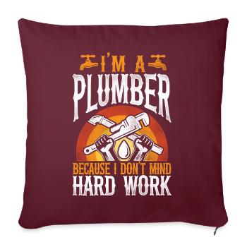 Plombier de plomberie vintage Je suis un - Housse de coussin décorative 45 x 45 cm - bordeaux - Devant