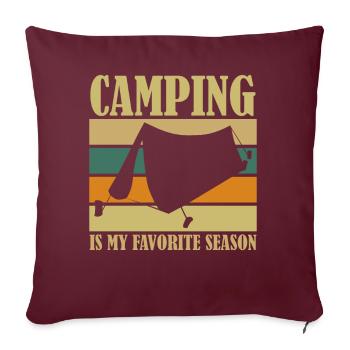 Camping Saison Camping Tente extérieure - Housse de coussin décorative 45 x 45 cm - bordeaux - Devant
