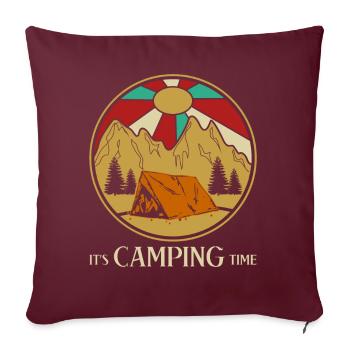 Camping Camping Tente extérieure Trekking - Housse de coussin décorative 45 x 45 cm - bordeaux - Devant