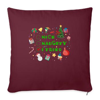 Sympa coquin j’ai essayé - Housse de coussin décorative 45 x 45 cm - bordeaux - Devant