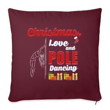 PoledancDancer, Pole Dancing Noël Love - Housse de coussin décorative 45 x 45 cm - bordeaux - Devant